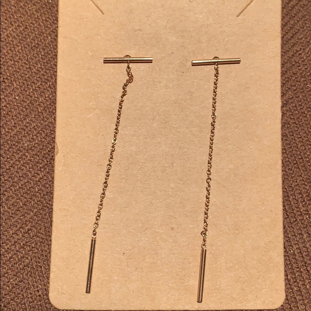 Earrings T-shape sleek minimalist earrings